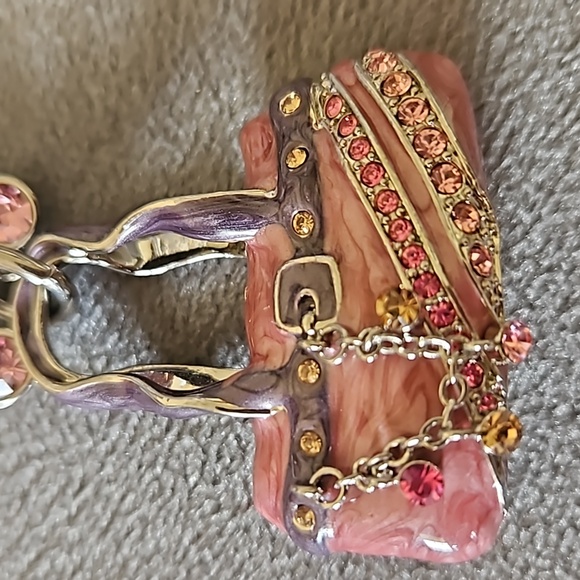 Alexander Kalifano Pink & Purple Glitz Keychain Purse Charm - Picture 4 of 5